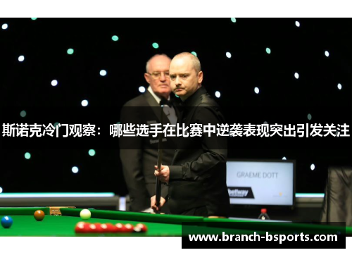 斯诺克冷门观察:哪些选手在比赛中逆袭表现突出引发关注 斯诺克冷门观察:哪些选手在比赛中逆袭表现突出引发关注